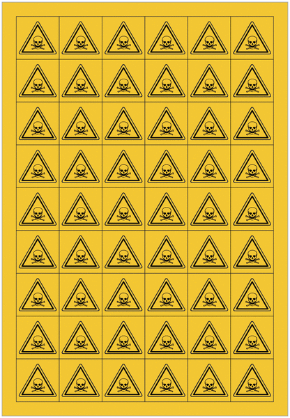 Mini-Pictogramme d'informations individuels en feuilles "Danger, matières toxiques"