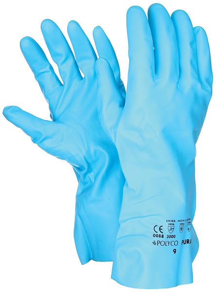 Gants de protection chimique bleus détectables Polyco® Pura™