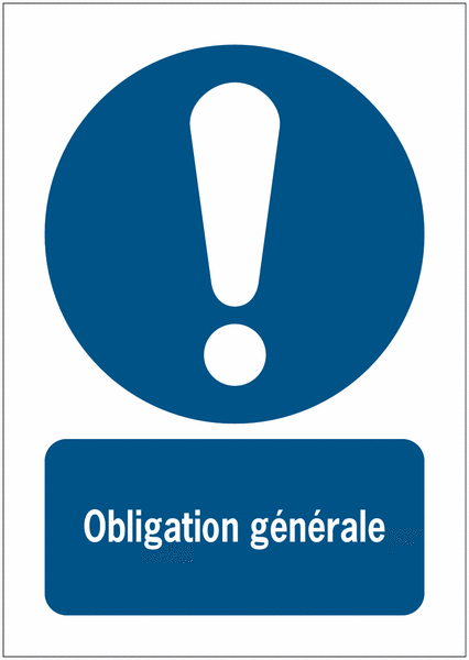Panneaux ISO 7010 A3/A4/A5 Obligation Générale - M001