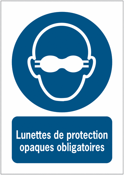 Panneaux ISO 7010 A3/A4/A5 Lunettes de protection opaques obligatoires - M007