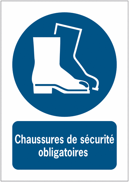 Panneaux ISO 7010 A3/A4/A5 Chaussures de sécurité obligatoires - M008