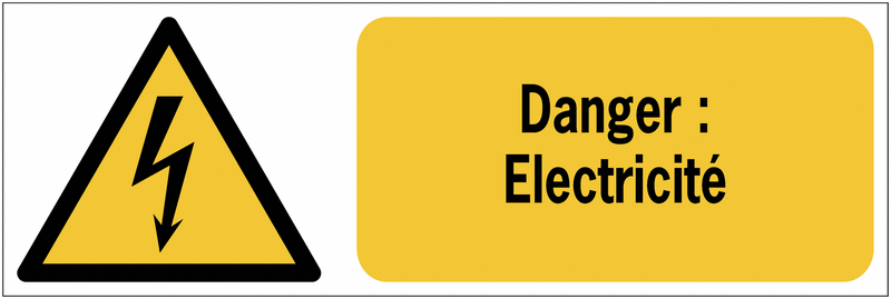 Panneaux ISO 7010 horizontaux Danger Electricité - W012