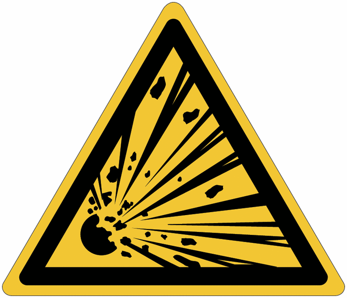 Pictogrammes ISO 7010 en aluminium Danger matières explosives - W002
