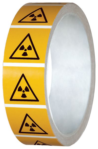 Pictogramme ISO 7010 en rouleau Danger Matières radioactives ou radiations ionisantes - W003