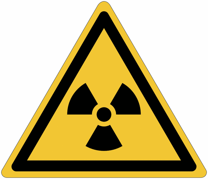 Pictogrammes ISO 7010 en aluminium Danger matières radioactives ou radiations ionisantes W003