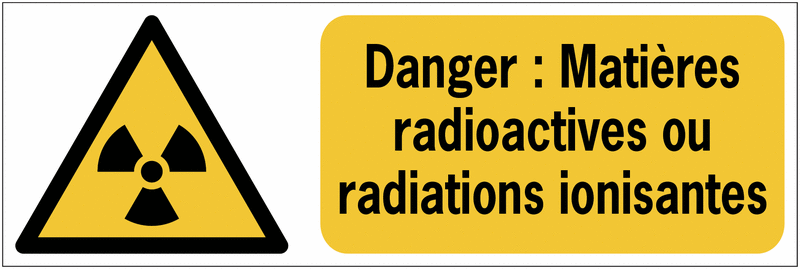 Panneaux ISO 7010 horizontaux Danger Matières radioactives ou radiations ionisantes - W003