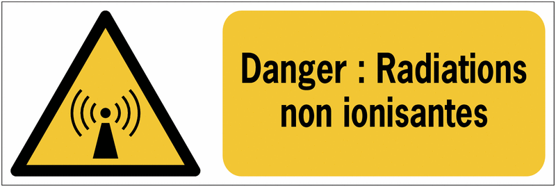Panneaux ISO 7010 horizontaux Danger Radiations non ionisantes - W005