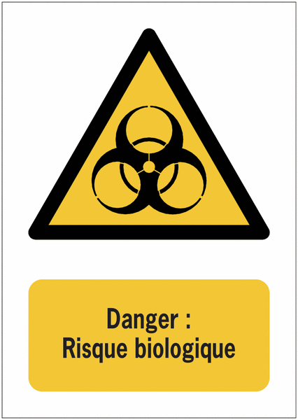 Panneaux ISO 7010 A3/A4/A5 Danger Risque biologique - W009