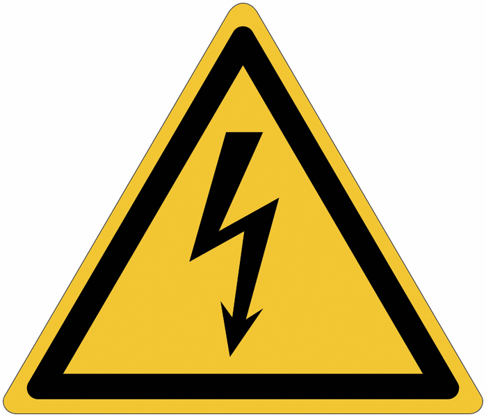 Pictogrammes ISO 7010 en aluminium Danger électricité - W012