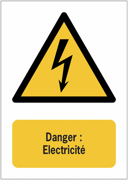 Panneaux ISO 7010 A3/A4/A5 Danger Electricité - W012