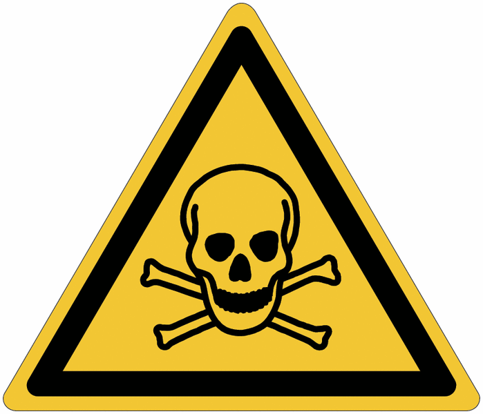 Autocollant ToughWash® détectable avec pictogramme ISO 7010 "Danger: Matières toxiques" - W016