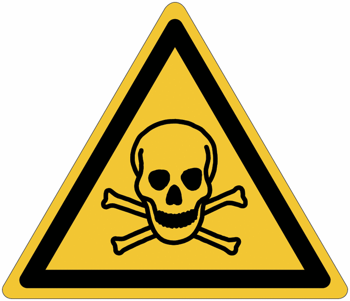 Pictogrammes ISO 7010 en aluminium Danger matières toxiques - W016
