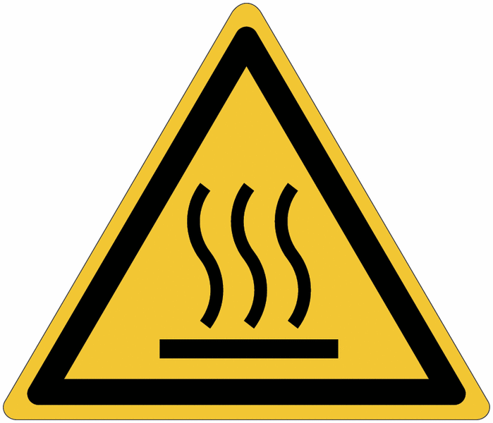 Autocollant ToughWash® avec pictogramme ISO 7010 "Danger: Surface chaude" - W017