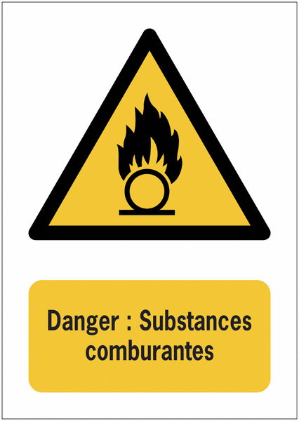 Panneaux ISO 7010 A3/A4/A5 Danger Substances comburantes - W028