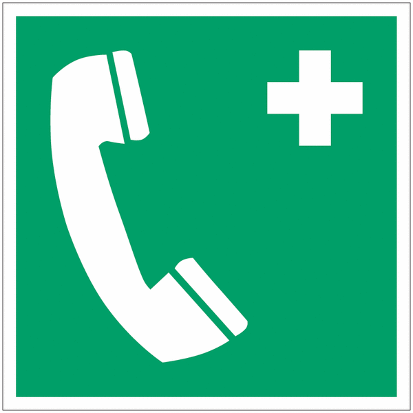 Panneaux et autocollants ISO 7010 Téléphone d'urgence - E004
