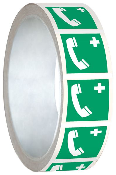 Pictogramme ISO 7010 en rouleau Téléphone d'urgence - E004