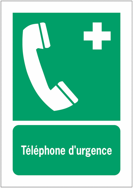 Panneaux ISO 7010 A3/A4/A5 Téléphone d'urgence - E004