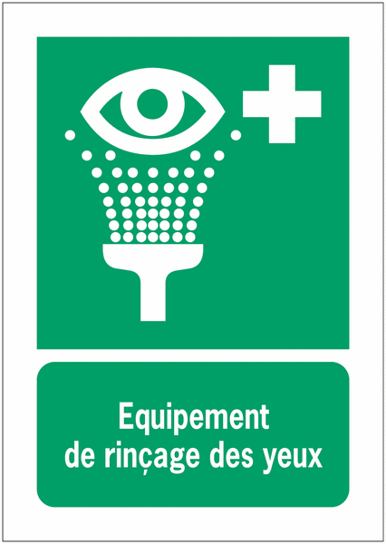 Panneaux ISO 7010 A3/A4/A5 Equipement de rinçage des yeux - E011