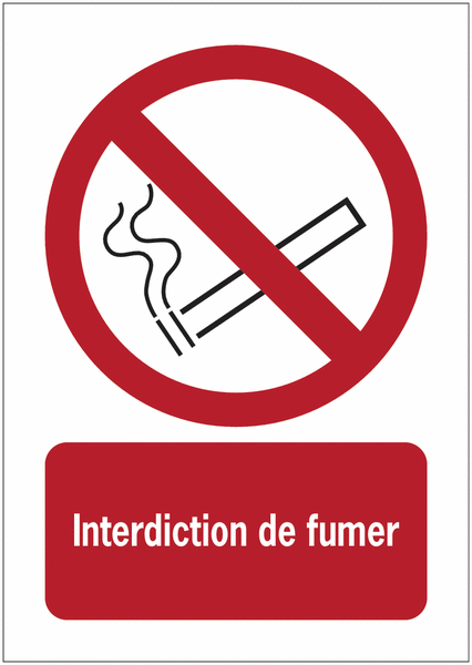 Panneau ISO 7010 A3/A4/A5 Interdiction de fumer - P002