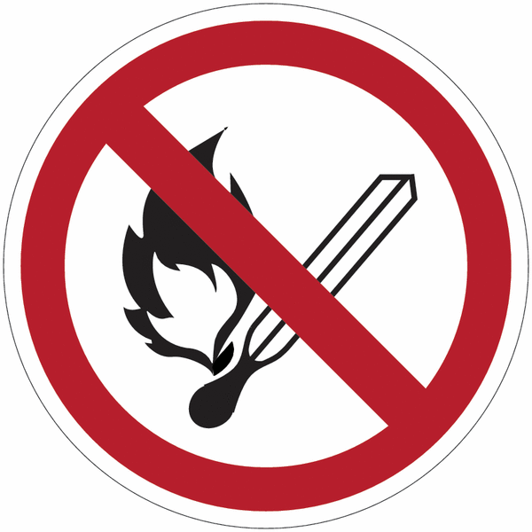 Pictogrammes ISO 7010 en aluminium Flammes nues interdites
