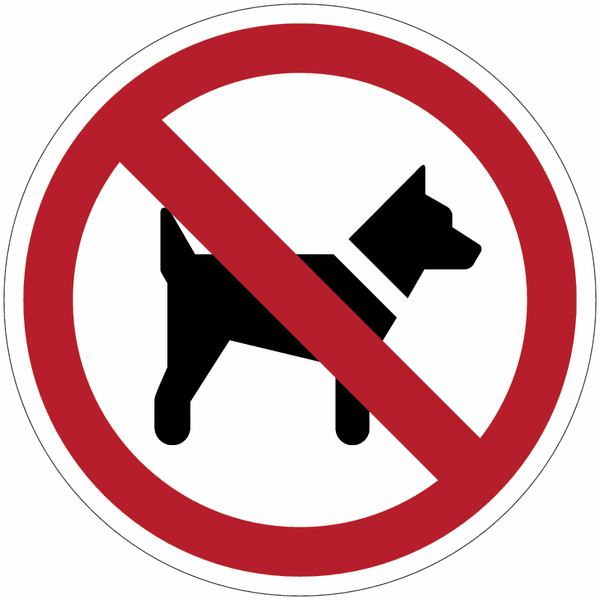 Panneaux et autocollants ISO 7010 Interdit aux chiens - P021