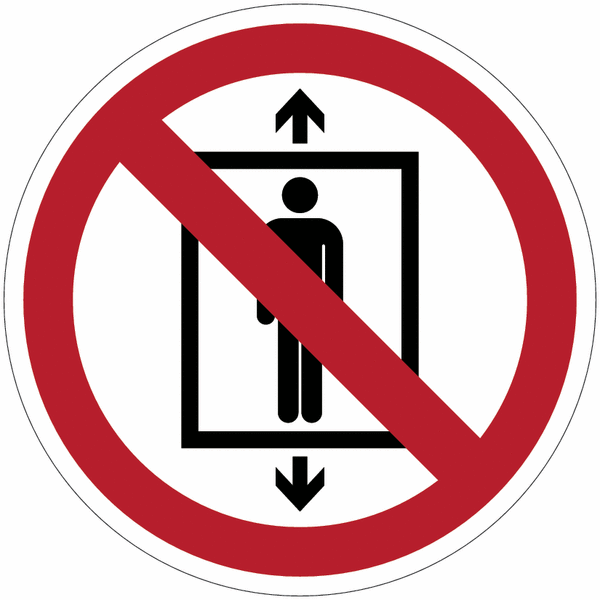 Panneaux et autocollants ISO 7010 Ne pas utiliser cet ascenseur pour des personnes - P027