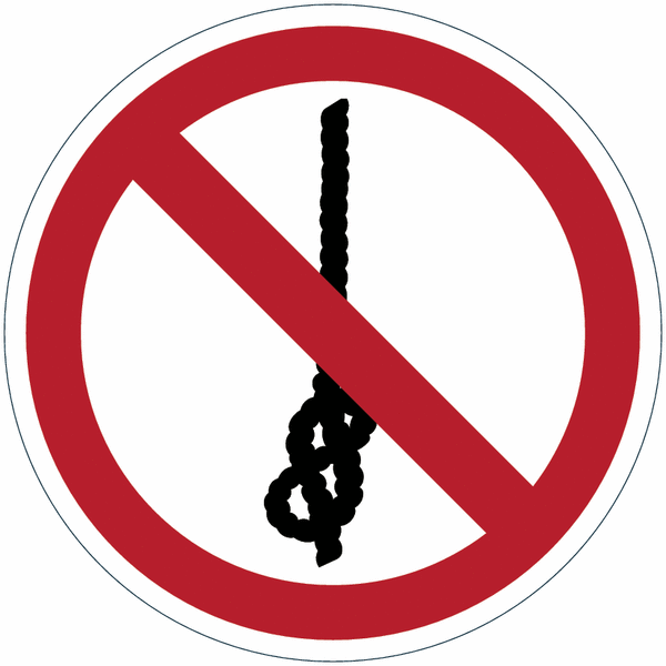 Panneaux et autocollants ISO 7010 Ne pas faire de nœuds avec la corde - P030