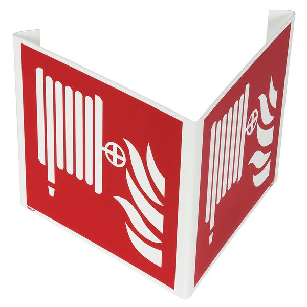 Panneaux en drapeau et tridimensionnels ISO 7010 Robinet d'incendie armé - F002