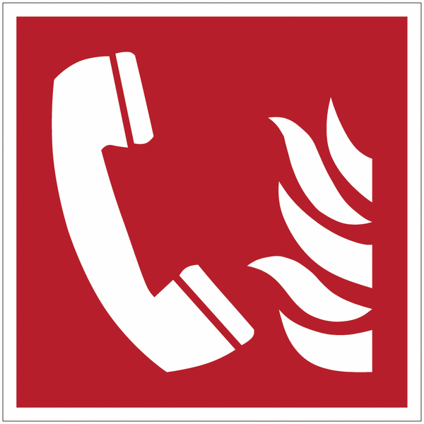 Panneaux et autocollants ISO 7010 Téléphone à utiliser en cas d'incendie - F006