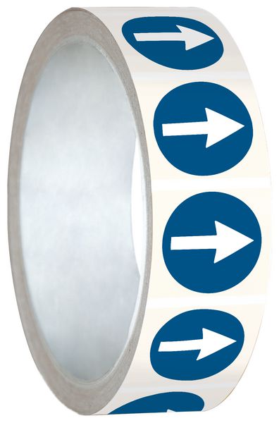 Mini-pictogrammes d'obligation "Flèche directionnelle orientable" en rouleau