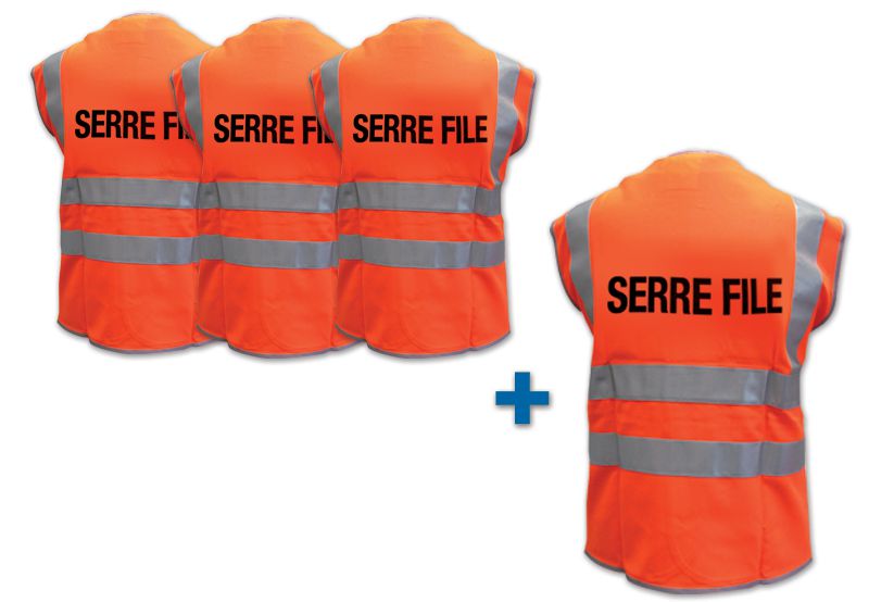 Lot de 4 gilets d'évacuation Serre-file (3+1 gratuit)