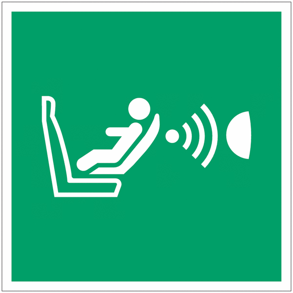Panneaux et autocollants ISO 7010 Système de détection de la présence d'un siège enfant et de son orientation (CPOD) - E014