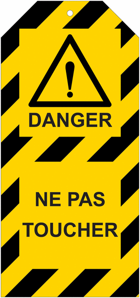 Plaquettes de condamnation avec pictogramme de danger "Ne pas toucher"