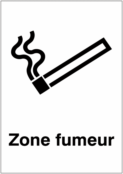 Panneaux ISO 7001 "Zone fumeur" - PF015
