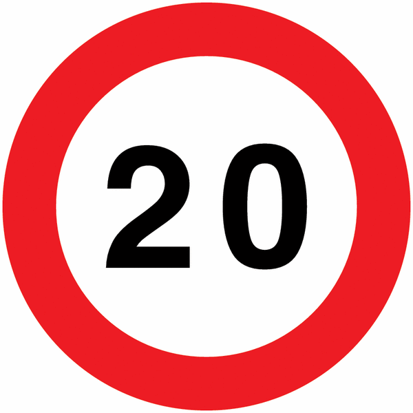 Panneau Limitation de vitesse 20 km/h