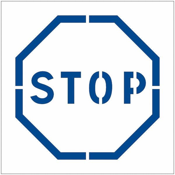 Pochoir en polypropylène pour marquage au sol et mural "Stop"