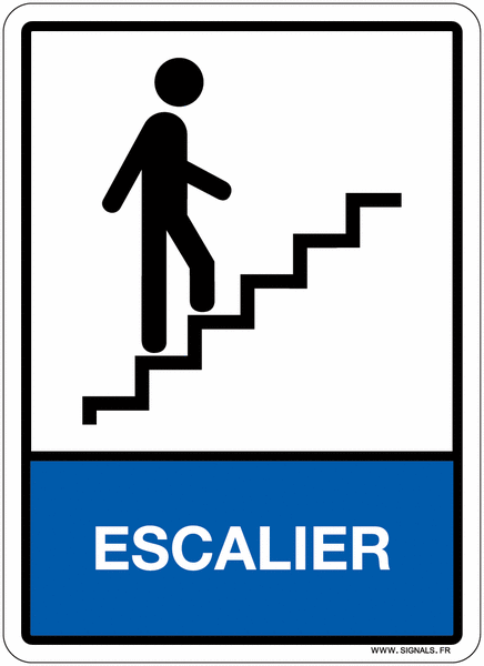 Plaque en plexiglas "Escaliers" avec texte