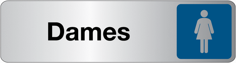 Plaque en plexiglas avec texte et symbole pour toilettes "dames"