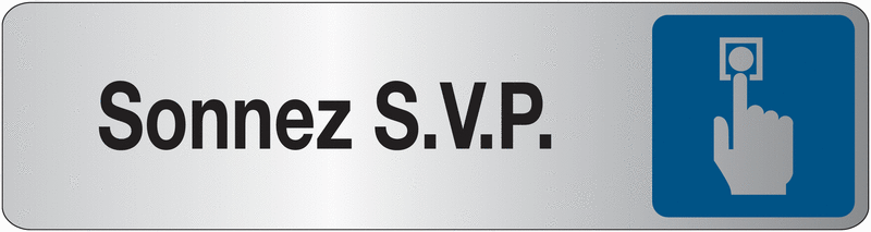 Plaque en plexiglas "Sonnez SVP" avec texte