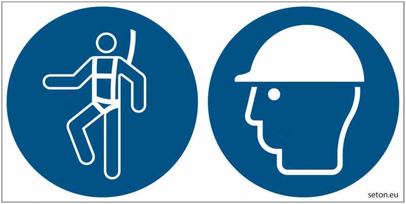 Pictogrammes ISO 7010 Harnais & casque de sécurité obligatoires