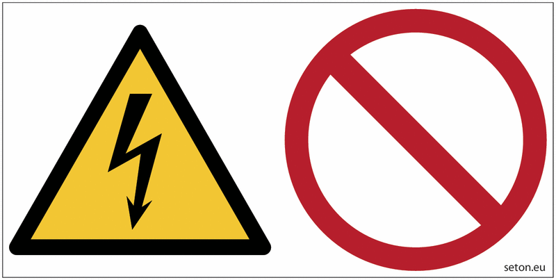 Pictogrammes ISO 7010 Danger électrique, interdiction générale