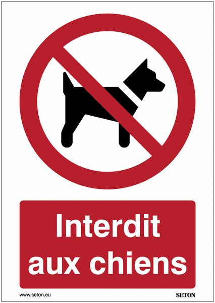 Panneaux ISO 7010 A3/A4/A5 Interdit aux chiens - P021