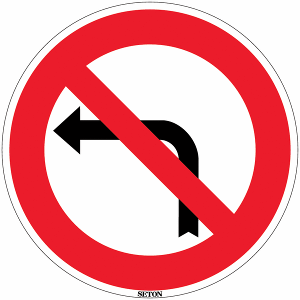Panneau PVC - Interdiction de tourner à gauche