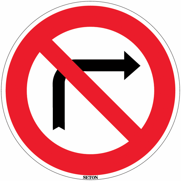Panneau PVC - Interdiction de tourner à droite