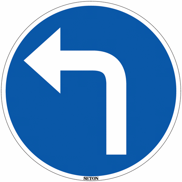 Panneau PVC - Direction obligatoire à gauche