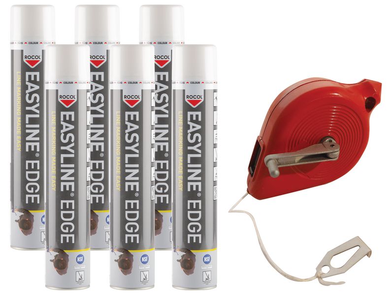 Kit 6 bombes aérosols de peinture Easyline® + 1 cordeau traceur offert