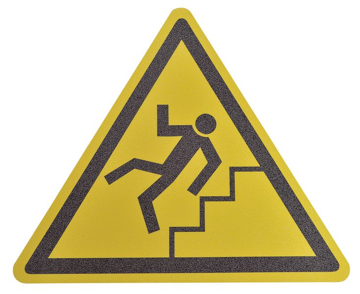 Pictogramme antidérapant au sol "Danger escaliers"
