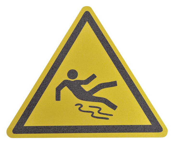 Pictogramme antidérapant au sol "Danger surface glissante"