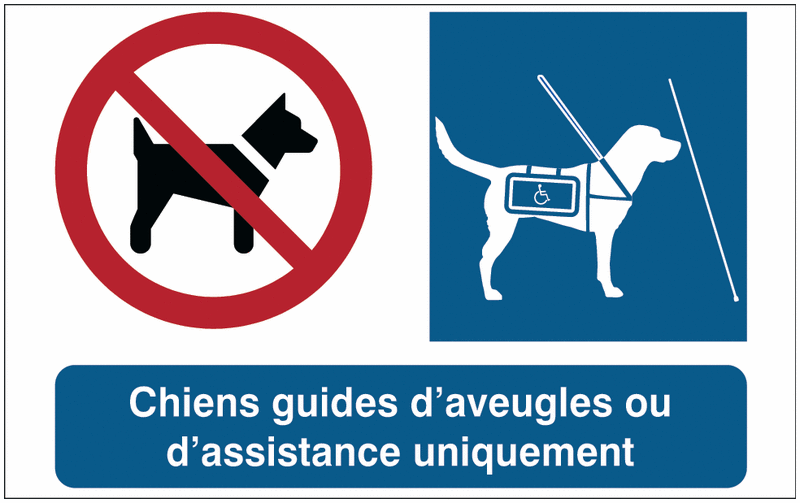 Pictogrammes adhésifs Chiens interdits sauf chiens guides d'aveugles