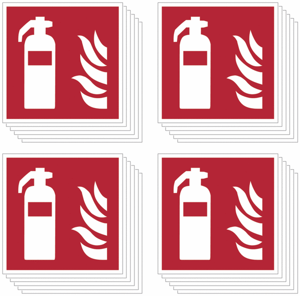 Prix Spécial - Pack de pictogrammes autocollants ISO 7010 Extincteur incendie - F001